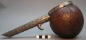 Musical instrument - gourd and wood; top and mouthpiece covered with metal;