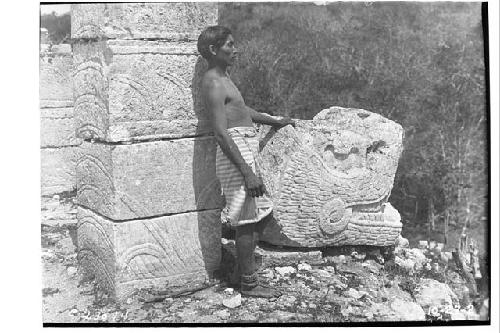 High Priest's grave, serpent column above