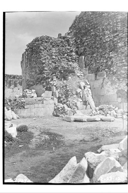 Ball Court -- stairway leading to E. wall