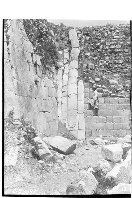 Ball Court -- stairway leading to E. wall