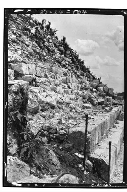 Stairway at the Temple of Warriors during repair