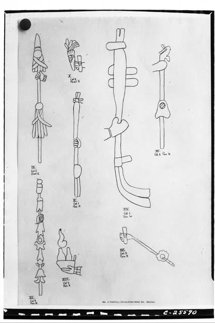 NE Colonnade -  Panel motifs. Court of 1000 Columns (see C-25554 & 25569)