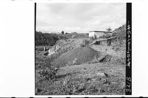 Panorama of west side of mound and platform from Station 11 on Mound 2.