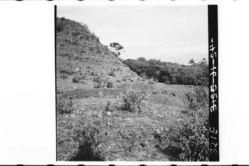 Panorama of west side of mound and platform from Station 11 on Mound 2.