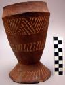 Carved wooden vessel - used for cheese and butter making; approx. 7" high