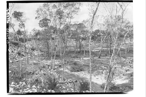 General view Panorama from NE corner of court - #1; 1000 Columns