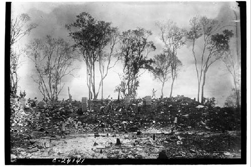 Northeast Colonnade - before excavation, looking N.