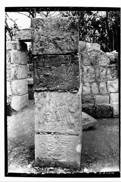 Right column at the Temple of Xtoloc Cenote