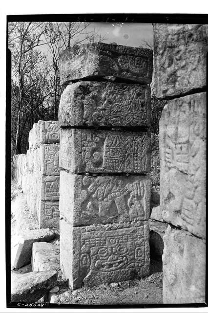 Left column at the Temple of Xtoloc Cenote