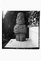 Carved stone upright human figure, front.  Altar A.  Mound 1-N.  Cat. No. 40b-1-