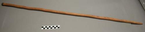 Assegai (u!u!), spear of wood with iron spearhead; leather wrapped  near joint o