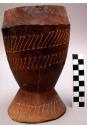 Carved wooden vessel - used for cheese and butter making; approx. 7 1/4" high