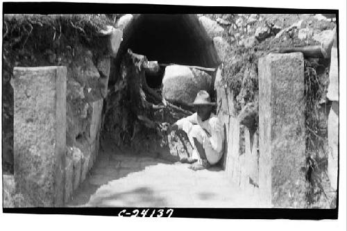 North Colonnade - North gate, entrance S and cleared, looking N.