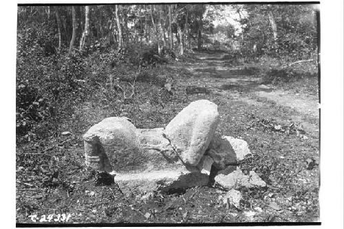 Chac Mool at south end of Via Sacra