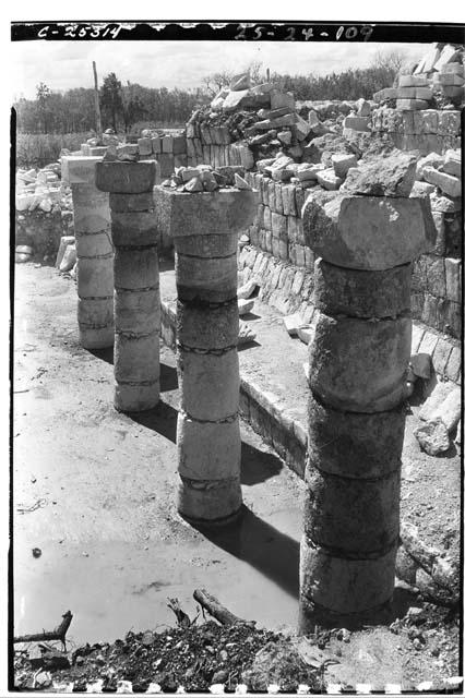 T. of War. Round columns, rear file, W. end, N. col., looking NE