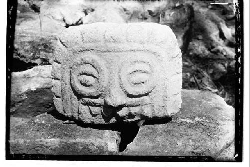 Temple of Four Lintels, heads, full face view