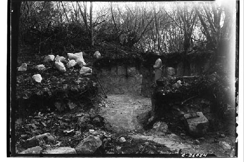 Worker at Patio of Temple of the Phalli.