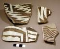 Potsherds; chaco black on white solid design