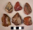 6 small stone flakes - pointed