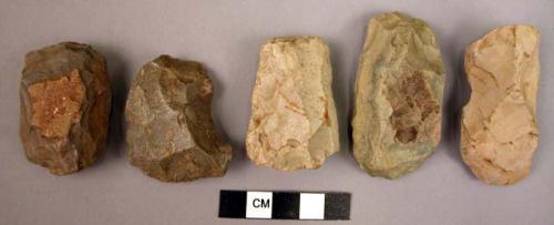 5 rough flint celts