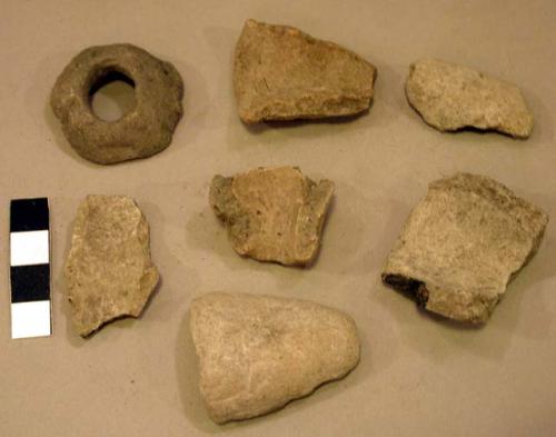 Fragments of pottery pipes