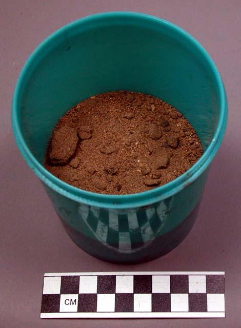 Soil sample in plastic canister