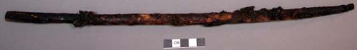 Wood, Prayer stick, pointed at one end, charred concretions