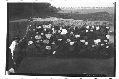 Mound B; West side; Str E. Floor and fill of shrine platform