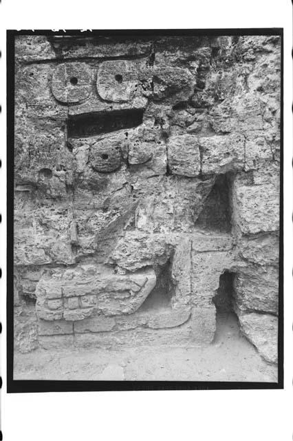 Temple II decoration on E face of roofcomb at base near SE corner