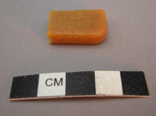 Raw materical, possible resin fragment, rectangular