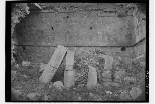 Detail of vault face, room 6, Structure 2C3 (Casa 2); South of west stairs