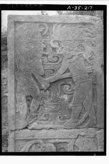 Upper half south sculptured jamb, room 21, Structure 2C6 (Casa 1)