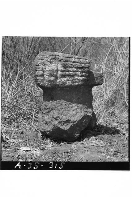 Side of sculptured bird figure in Court of Stela 1