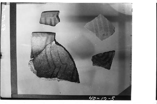 Lost color bowl sherds.  Intermediate period.