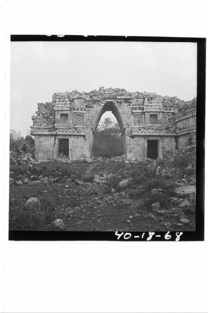 "Portal" arch from inside of quadrangle, Structure XI