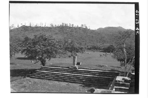 North end of ball court after repair