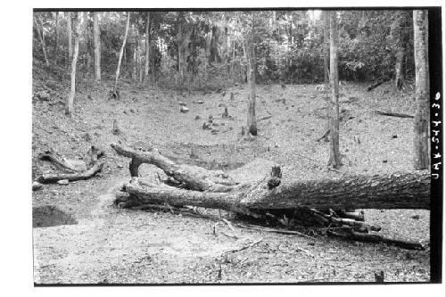 Looking E. at E. side of large resevoir W. of B-Group