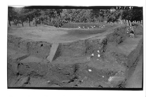 Northeast corner of pyramid 5, mound A