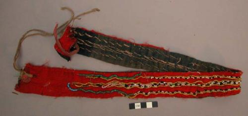 Red headband (ciklas), about 2" - worn by men & women during ceremo- +