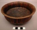 Large wooden bowl of dark rosewood, much used