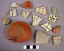 Sherds and 1 partial bowl fragment