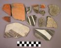 Potsherds, various types