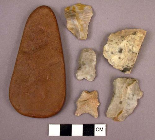 6 miscellaneous worked stones