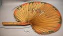 Palm leaf fan with painted figures on both sides: (1) kartti +