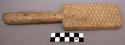 Potter's paddle - crudely incised with roughly geometric figures