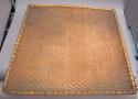 Basketry winnowing tray - flat, square tray in twill basketry