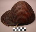 Woven basketry hat with visor