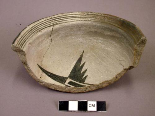 Half of B on W - geometric design bowl