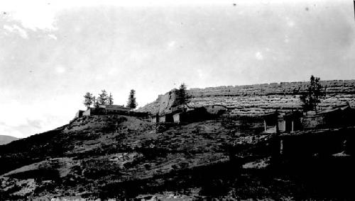 Houses on rocky hillside