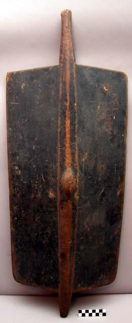 Wooden shield - concavo-convex type, rectangular, single prong